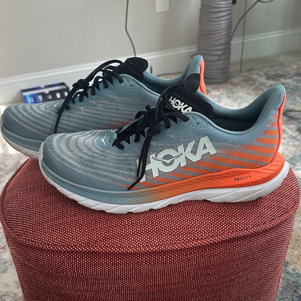 Hoka Blue and Orange Running Shoes